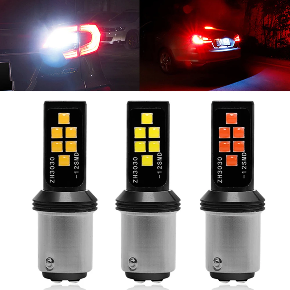 

1157 led turn signal car drl led bulb Canbus 1156 auto led brake light Reverse Rear Parking Lamps white yellow red BA15S BAY15D