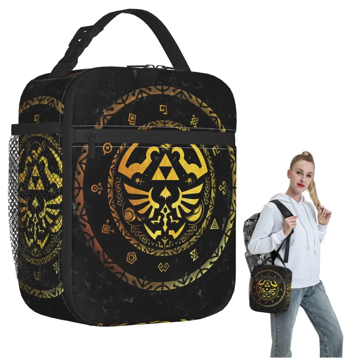 

Zeldas Logo Game Insulated Lunch Bag for Women Kids Leakproof Food Boxes Thermal Lunch Box Tote