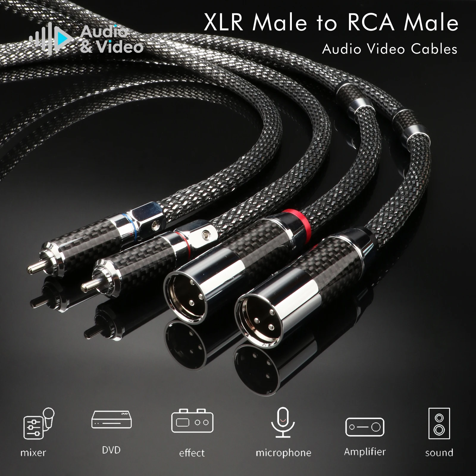 Paar XLR-Kabel Audiophile Symmetrische Kabelverbindung, 3-Pin XLR-Mikrofonkabel für Audio- und Tontechnik – Detail 8
