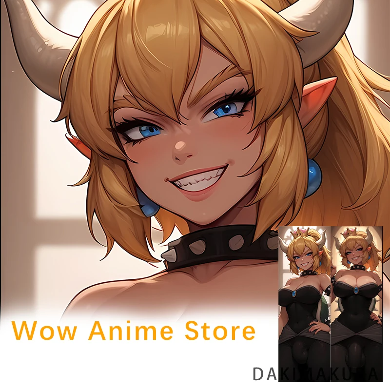 Bowsette Futa Dakimakura Furry 2WAY وسادة حالة العناق.. أنيمي وسادة غطاء الوسادة #1