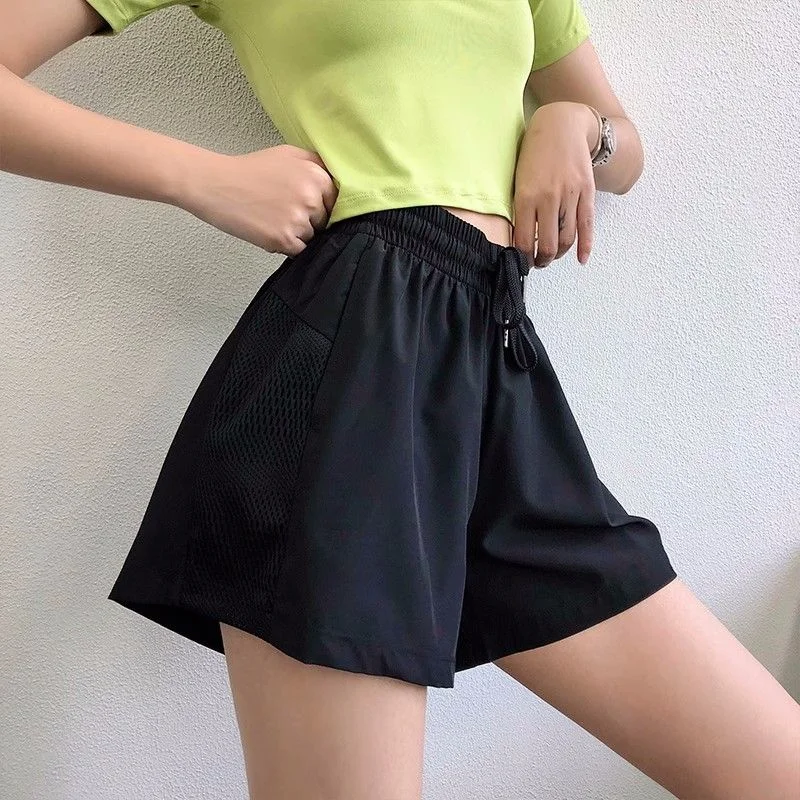 Yoga Sweatpants Fake Two-piece Anti-exposure Summer Quick-drying Women's Fitness Training Running Mesh Thin Outer Shorts