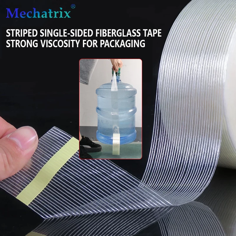 50M Stripe Fiber Tape Toy Airplane Model Strong Mesh Single-Sided Adhesive Tape Wear-Resistant GlassFiber Strong Reinforced Tape