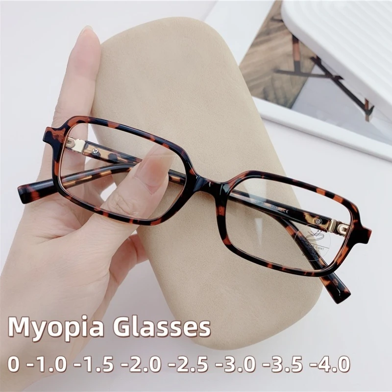 

Ultra Light Small Box Myopia Glasses Women's Fashion Narrow Frame Anti Blue Light Glasses Optical Prescription Eyewear 0 TO -4.0