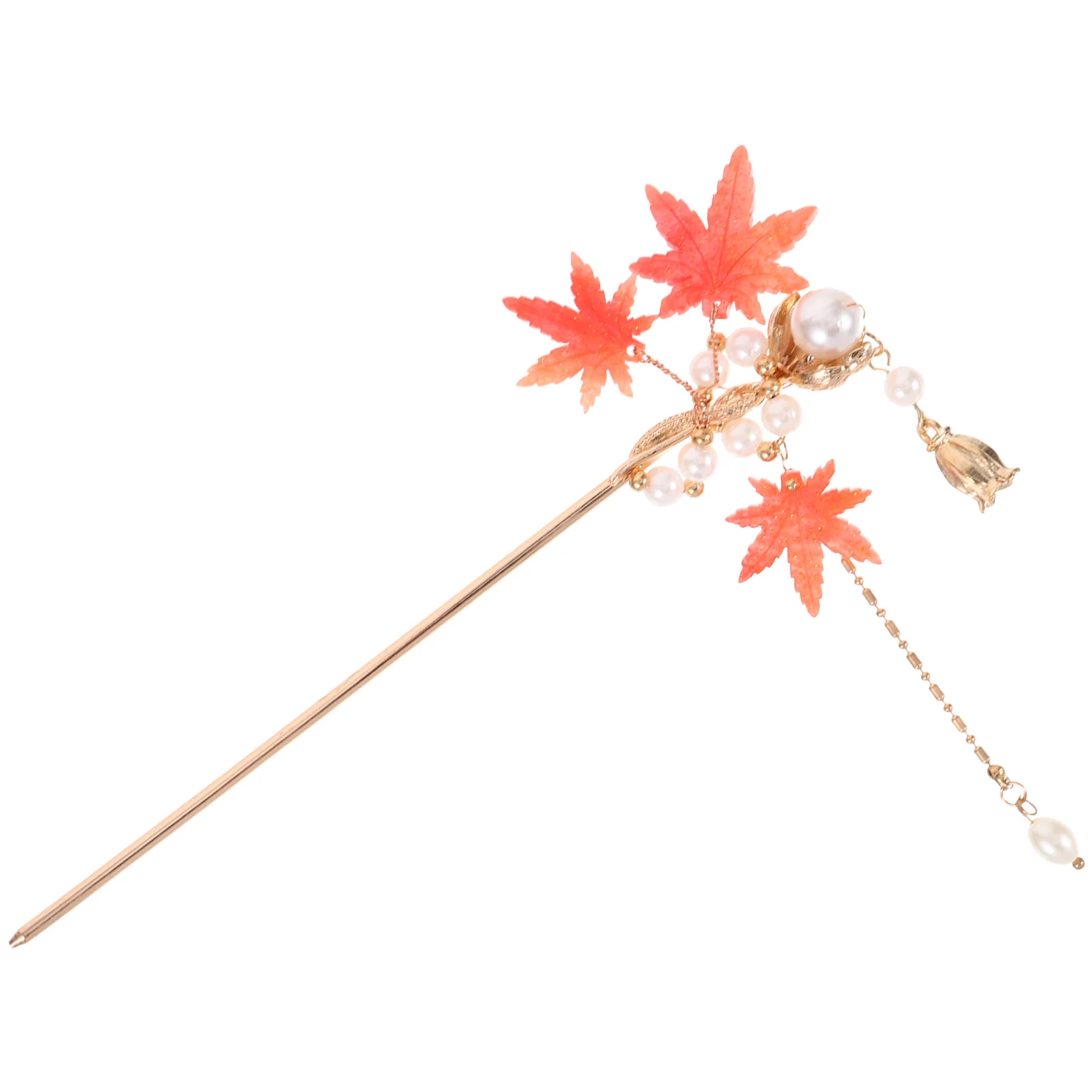 Jade Hair Sticks for Long Ancient Costume Maple Leaf Hairpin Women Chopstick Miss Chopsticks