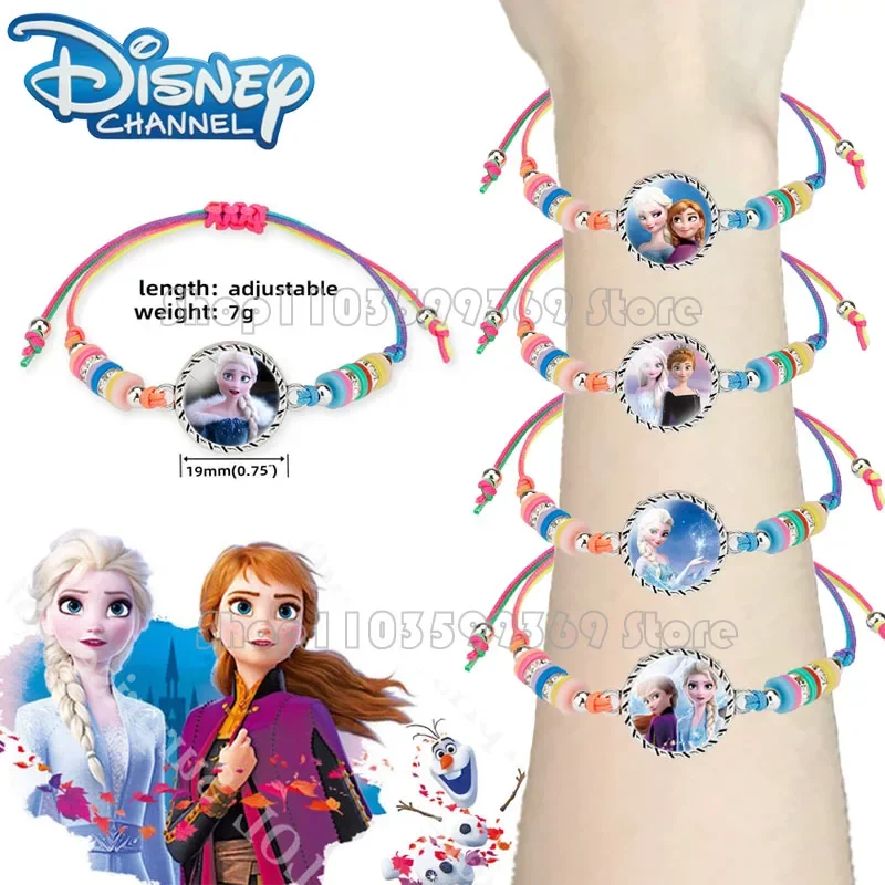 Frozen Elsa Anna Bracelet Minimally Colored Soft Ceramic Jewelry Cute Disney Girl Jewelry Bracelet Birthday Party Gifts