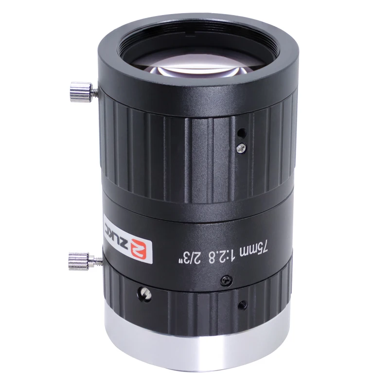 ZLKC 75 мм объектив 2/3 дюйма C Крепление объектива FA промышленные камеры 10MP низкое искажение F2.8 ручной радужной 10 мегапикселей 4K камеры