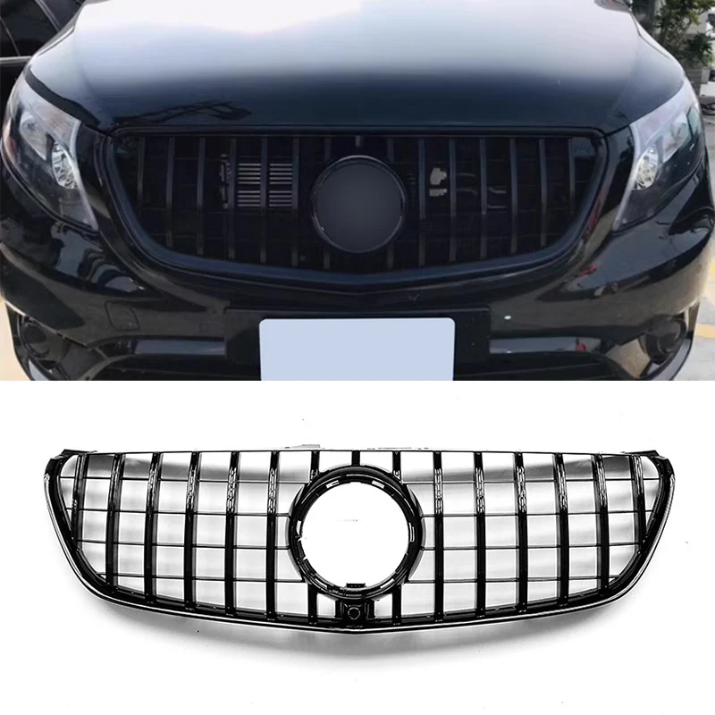 Front Grille Grill For Mercedes-Benz V-Class W447 V260 V250 2015 2016 2017 2018 2019 2020 Tuning Accessories ABS Grills
