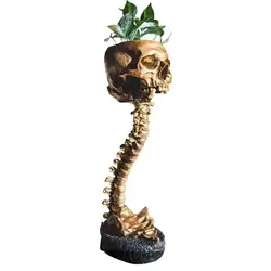 Czaszka z głowową rośliną doniczka rośliny doniczkowe i kwiaty salaterka głębokie Polyresin czaszki szkielet doniczka dekoracja Halloween