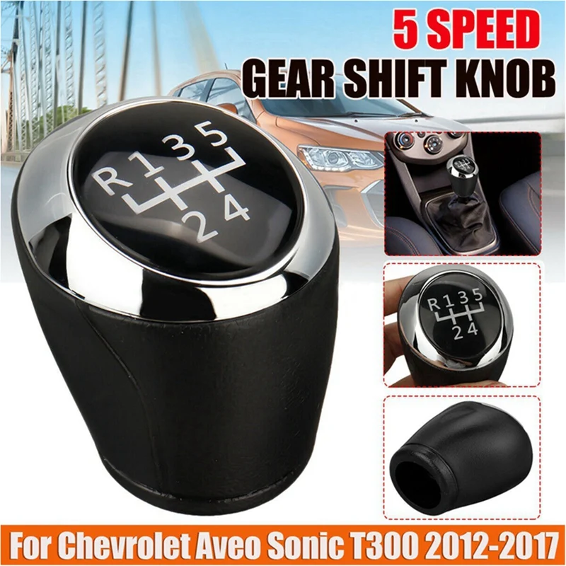 10Pcs 5 Speed Car MT Gear Shift Knob 24108036 For Chevrolet Aveo Sonic T300 2012-2017 Manual Gearbox Knob Cover