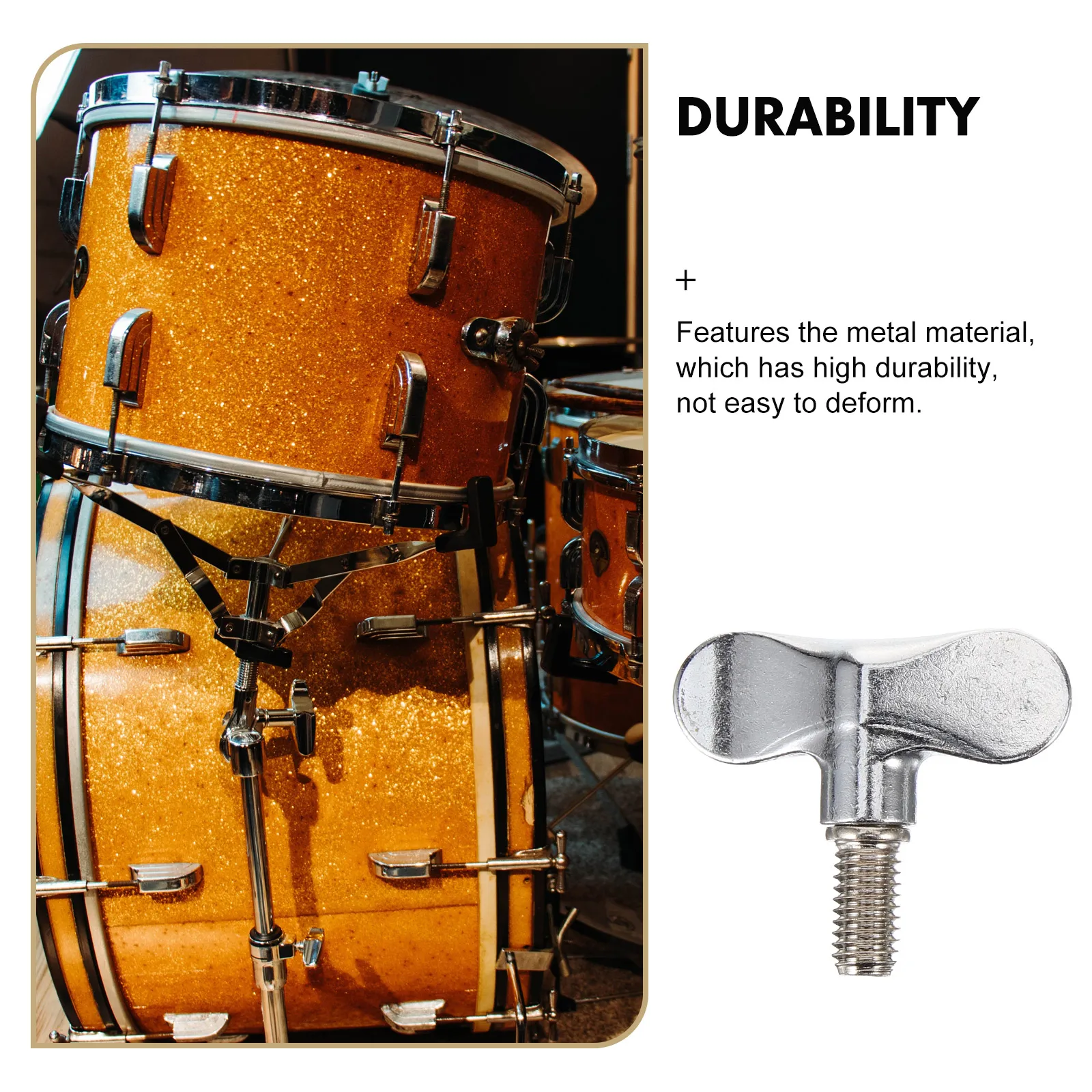 

2pcs Wing Screw Quick Release Nut Metal Percussion Instrument Part Durable Drum Accessories Adjustable Wing Nut For Cymbal Stand