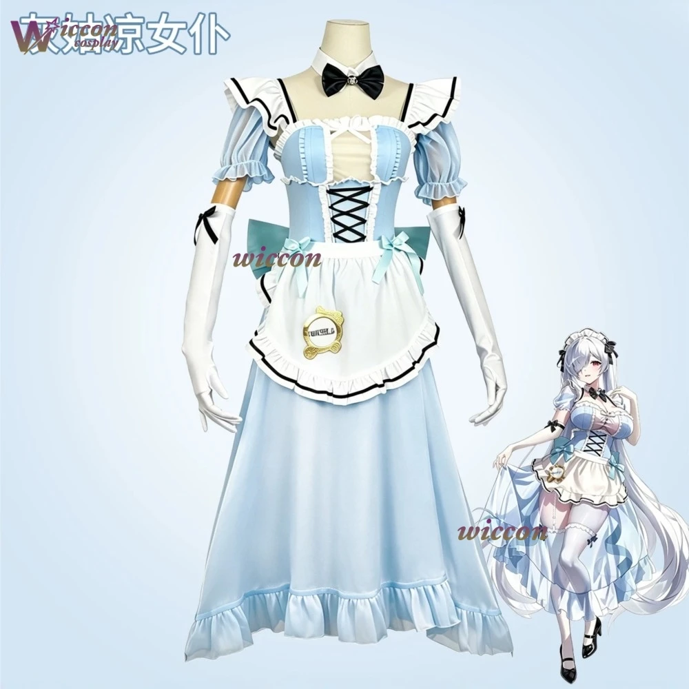 GODDESS Cos VICTORY: NIKKEe Cinderellaa Cosplay Game Cinderellaa Cafe Maid Cosplay Grey Wig Costume Halloween Costume view 2