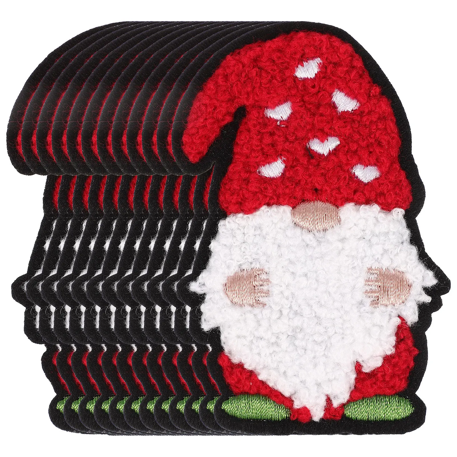 

12pcs Christmas Santa Embroidery Patches Diy Craft Repair For Hat Sweater Bag Shoe Decoration Clothes Accessory Handicraft