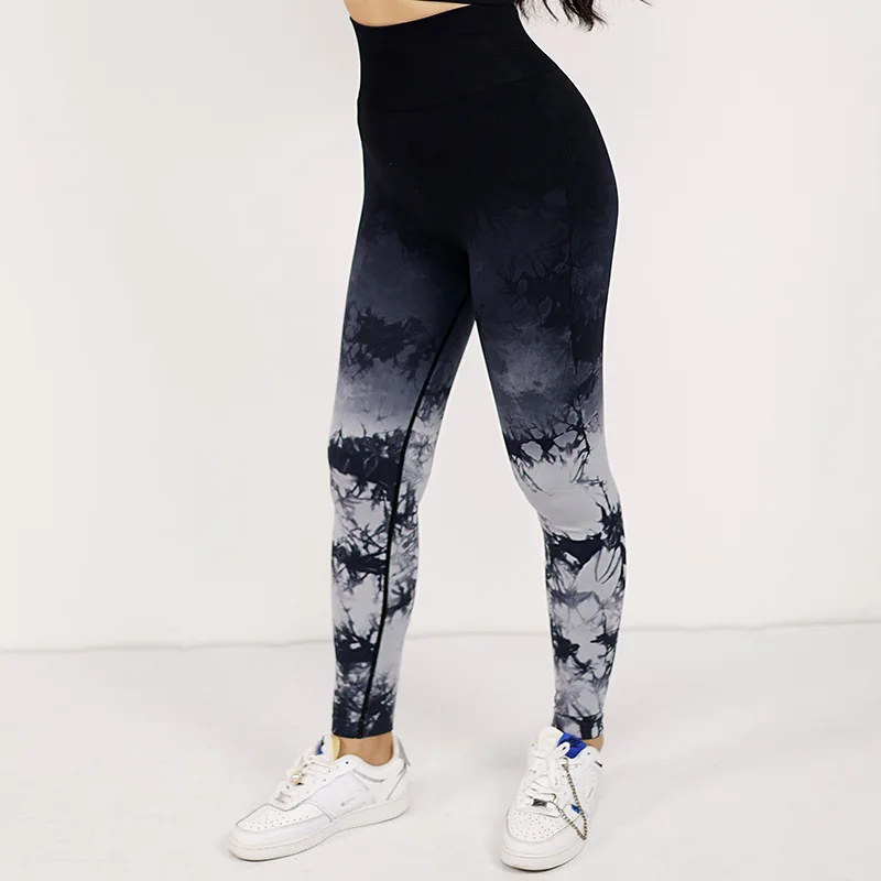 Women\'s Advanced Tie dye two-color Yoga leggings Gym Tie dye Yoga pants Women\'s tie dye sports fitness leggings Women\'s leggings