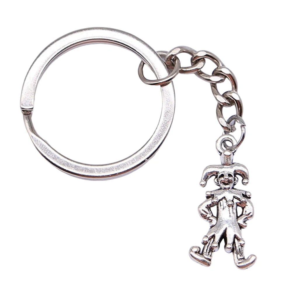 1pcs Clown Funny People Harlequin aesthetic keychains diy accessories jewelry making gift Ring Size 28mm