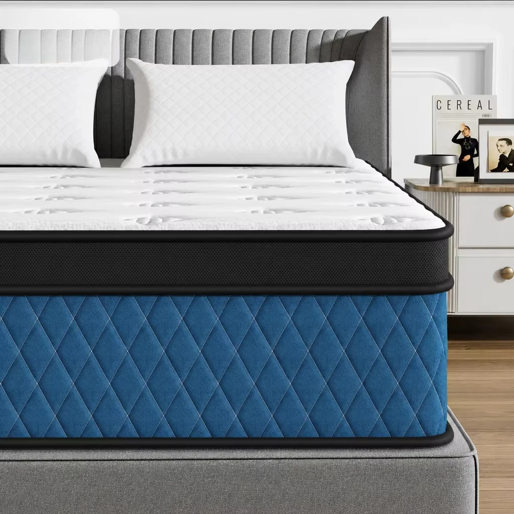 Kingnight G301 30cm Thick Modern Hybrid Mattress Cooling Gel Memory Foam Massage Feature 10-Year Warranty Cotton Cover Medium