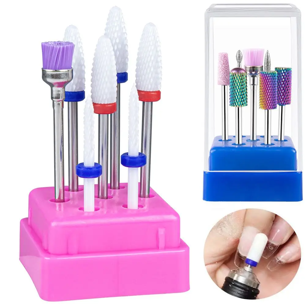 Scrub Nail File Tool Electric Grinder Head Ceramic Nail Drill Bit Nail Milling Cutters Set Grinding Head Sander Tool