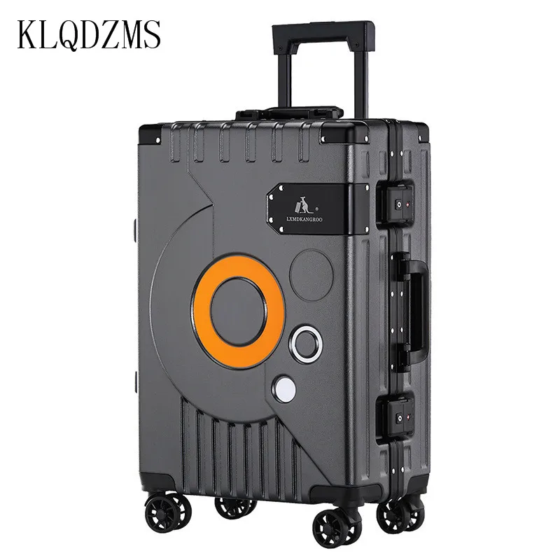 KLQDZMS 20/22/24/26 Zoll Mode Gepäck Aluminium Rahmen Trolley Fall Männer Und Frauen Internat Fall PC Koffer Auf Rädern