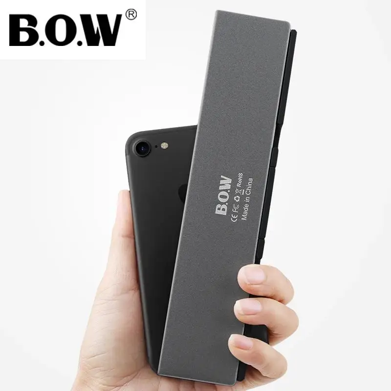 B.O.W Mini Keyboard for Phone / Tablet , Slim & Light Folding Portable Keyboard 3 Bluetooth Devices Connection