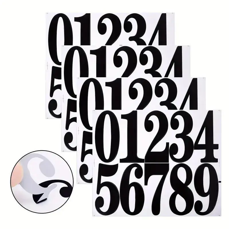 4 sheets 4 inch number sticker big Large Numeral Number Stickers for Mailbox Stationery DIY Self-adhesive Waterproof Home Decor