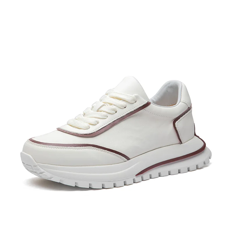 

New plus size Genuine leather Lace up Fashion banquet work leather shoes Lace-Up Casual Footwear Sneakers