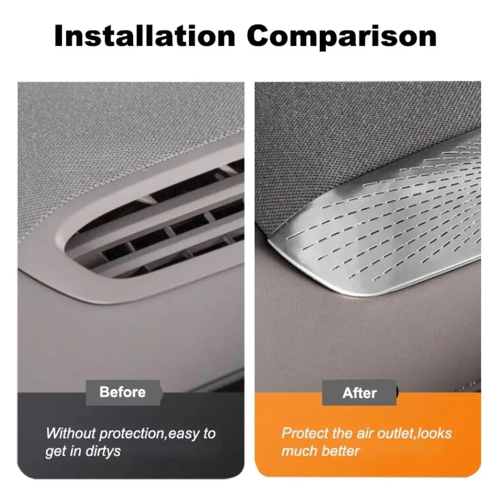 Car Upgrade For ZEEKR 7X 2025 Dashboard Center Air Outlet Protective Cover Stainless Steel Decor Cover Interior Modified - view 3