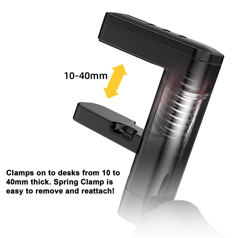 วงเล็บหูฟังหมุนติดตั้งชุดหูฟังสําหรับเล่นเกมพีซีขาตั้งผู้ถือพอร์ตฮับหูฟังตะขอแขวน