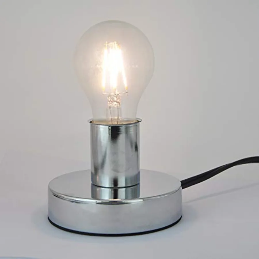 Metal Table Lamp Base, Standard E26 E27 Socket for Incandescent LED CFL Halogen Light Bulb, with in-line ON/OFF Switch, Holding