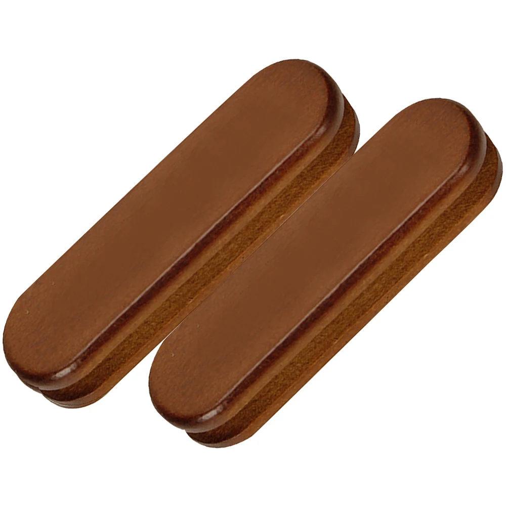 

2 Pcs Solid Wood Grips Covers Anti scald Sleeves Brown Heat Resistant Protective Kitchen Tools Thick Pot H Cover