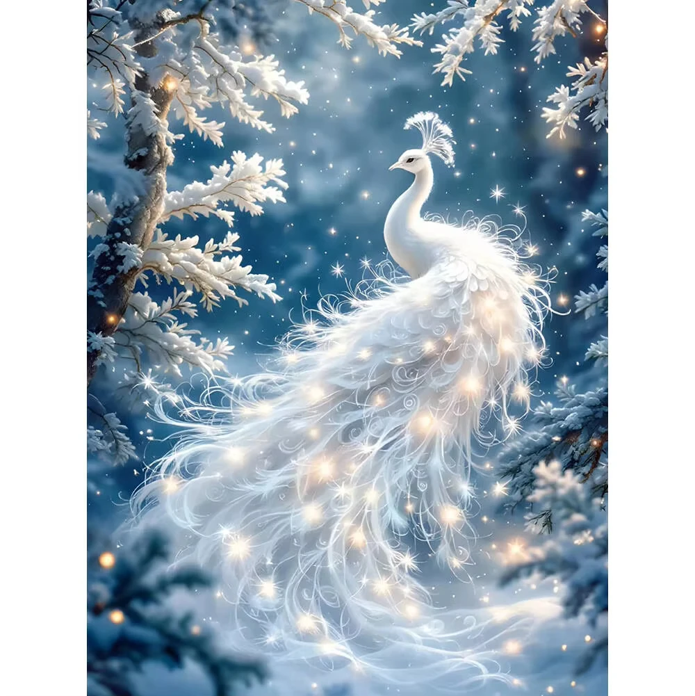 

Diamond Mosaic Art Craft Peacock Animal Snow Scene Landscape Full Square Round DIY Diamond Painting Home Decoration