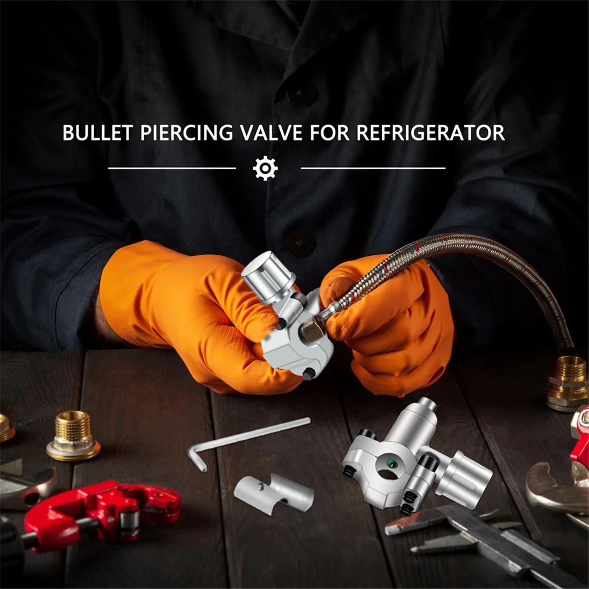 A62X 10 حزمة BPV-31 ثقب صمام خط الحنفية صمام أطقم قابل للتعديل لمكيفات الهواء HVAC 1/4 بوصة، 5/16 بوصة، 3/8 بوصة أنابيب