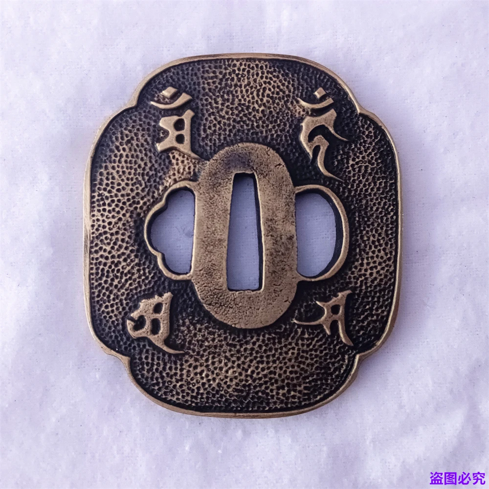 Japanese Carved A Set Copper Brass Tsuba Fuchi Menuki Kashira Fittings For JP Sword Samurai Katana Accessories