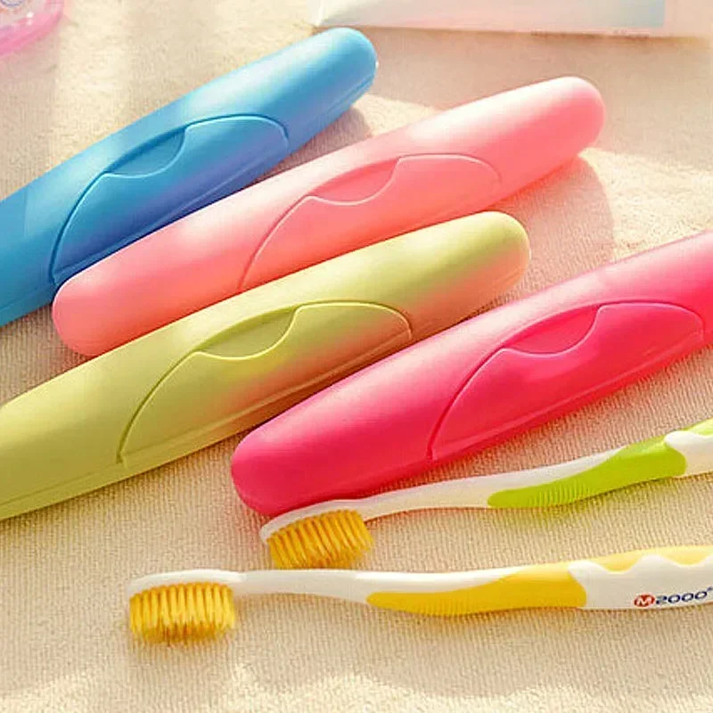 Portable Travel Hiking Candy Color Camping Scrub Toothbrush Case Packing Antibacterial Holder Container Bathroom Accessories Set