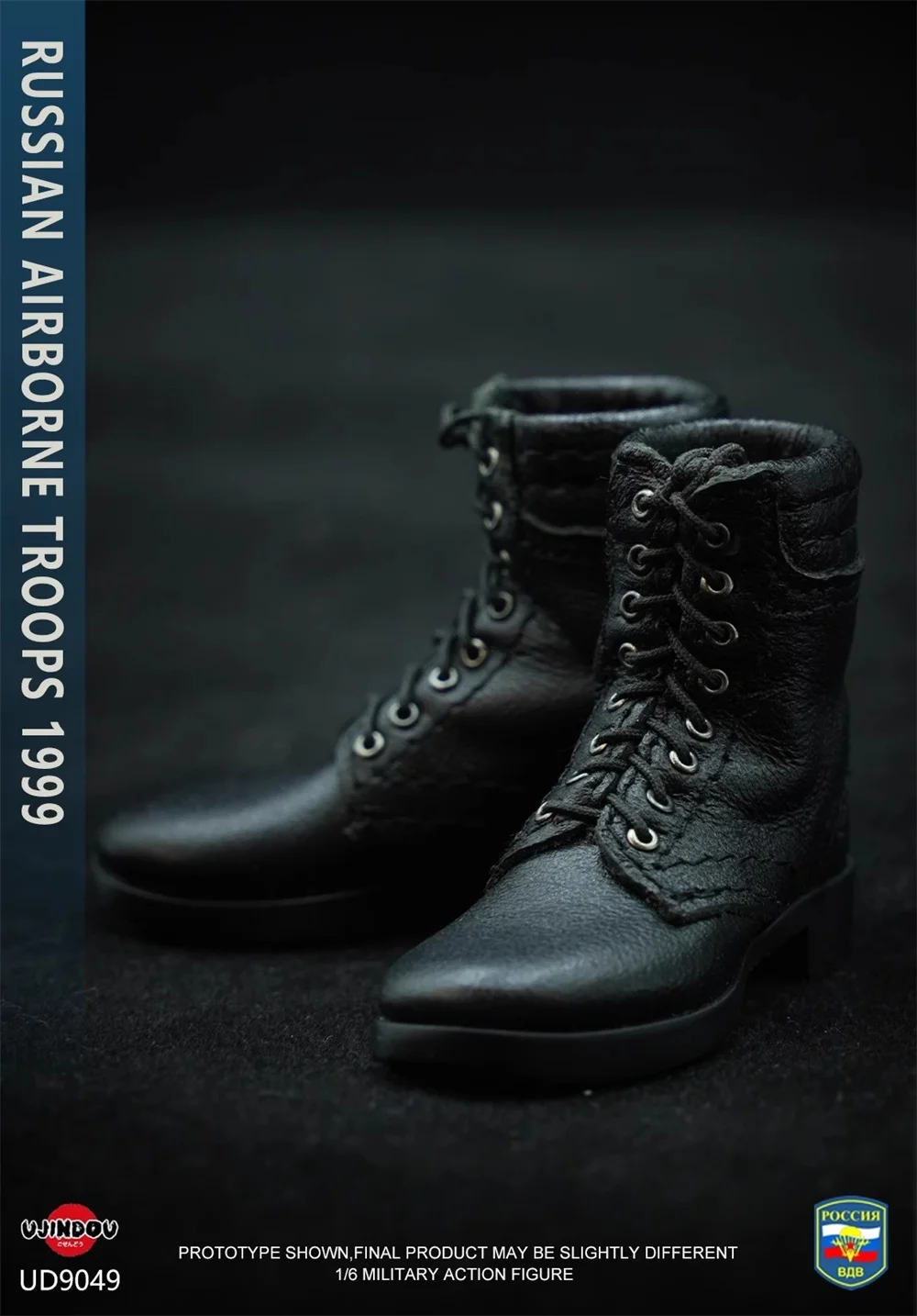 UJINDOU Skala 1/6 Figurka Żołnierza Rosyjskiego, Czarne Skórzane Buty z Otwartą Cholewką, Model Zabawka, Nie Realistyczne, Dla Figurki 12-calowej