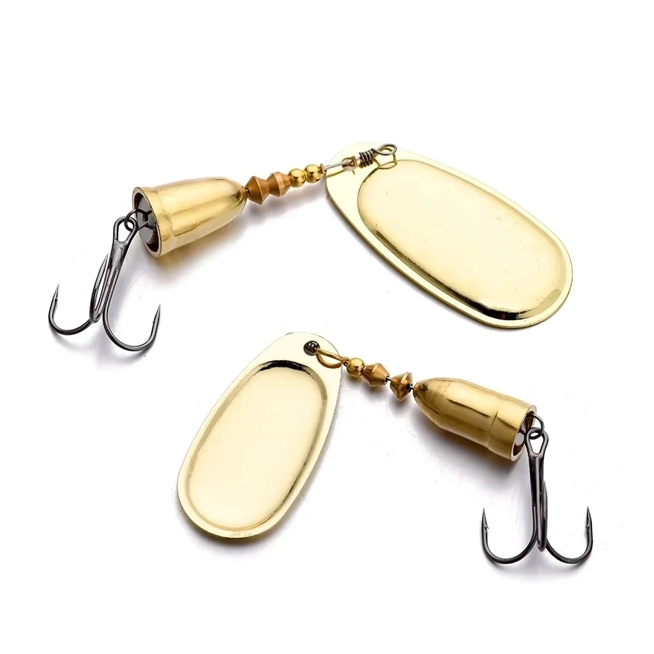 1 قطعة الدورية سبينر طعم معدني 4 جرام 6 جرام 8 جرام 10 جرام 12 جرام 14 جرام النحاس الصلب الاصطناعي ملعقة الطعم خطاف ثلاثي صيد السمك ل بايك