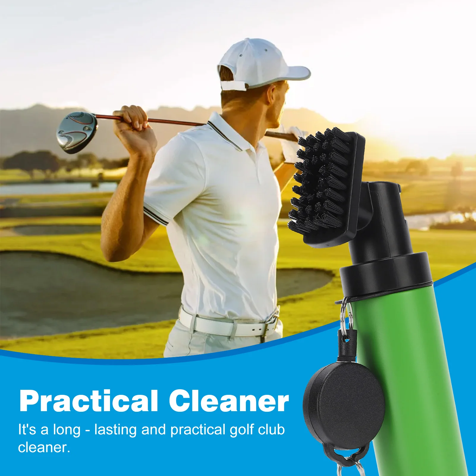 แปรงทำความสะอาดพร้อมสเปรย์ฉีดน้ำแรงดันสูง ความจุขนาดใหญ่ 150 มล. พกพาสะดวกสำหรับไม้กอล์ฟ แปรงทำความสะอาดหัวไม้กอล์ฟ