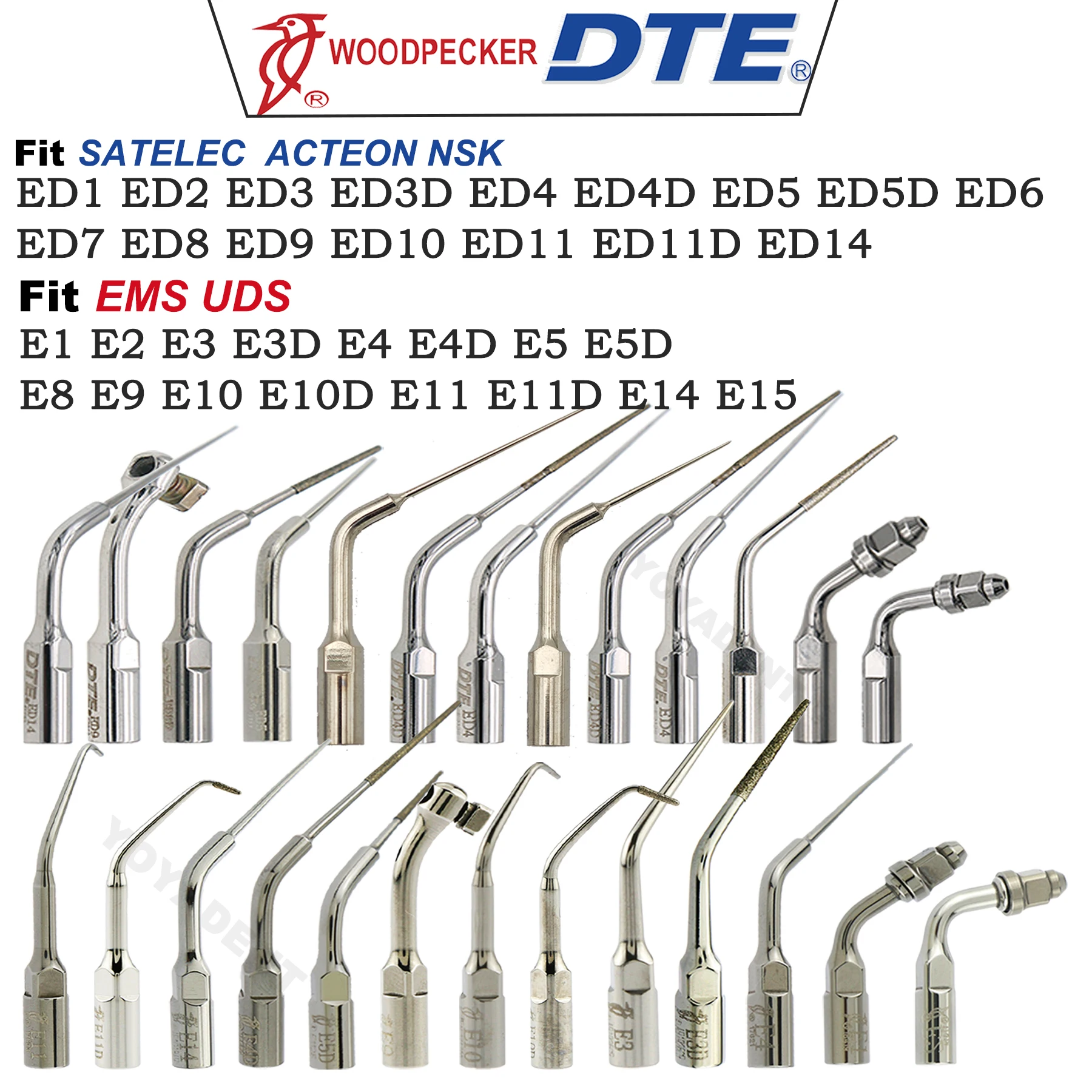 

Woodpecker DTE Tip Dental Ultrasonic Scaler Tips Endodontics Root Canal Treatment Fit SATELEC NSK EMS Scaler Handpiece