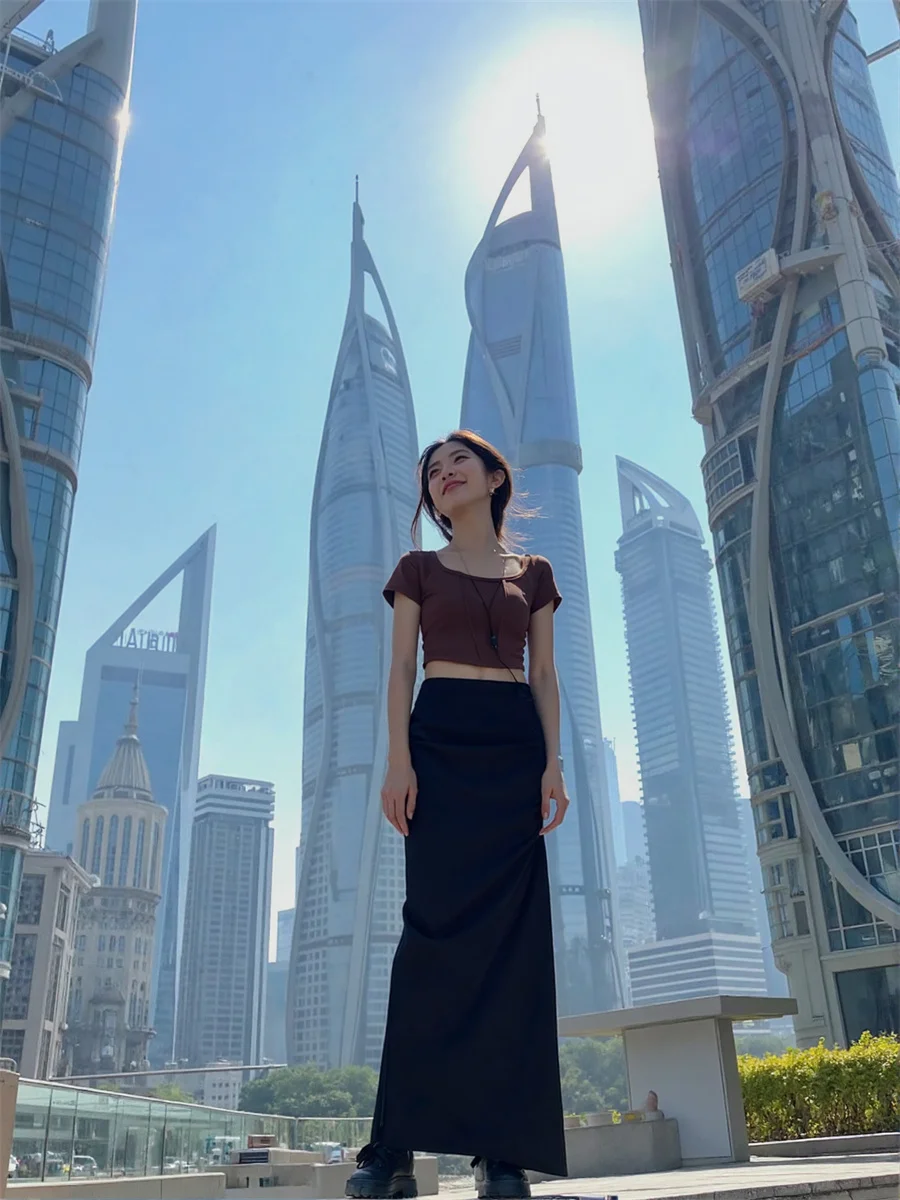 التنانير النسائية ألف خط الكاحل طول مضلع متماسكة الملمس تنورة المرأة لينة مريحة مرونة الخصر سليم صالح بسيط عادية يوميا #4