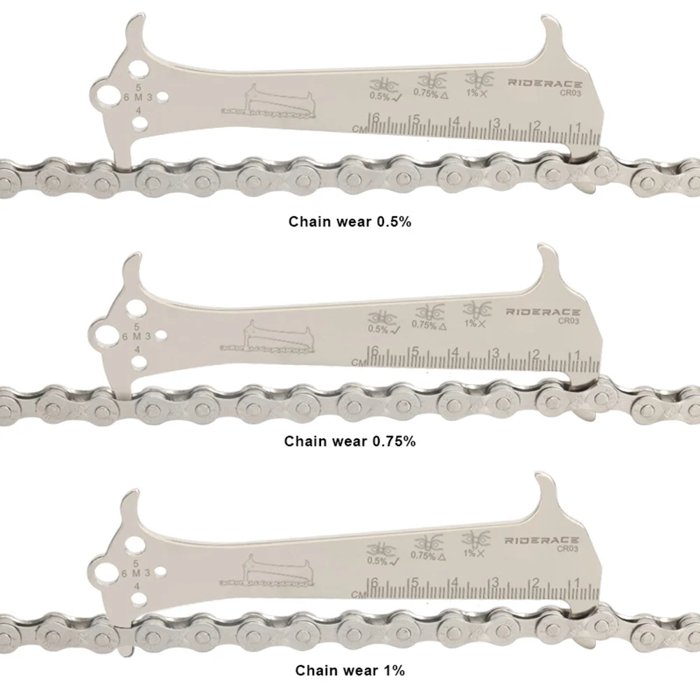 

Bike Repair Tool Chain Checke Ruler Chain Checking Cycling Replacement Gauge Indicator Silver Stainless Steel High Quality