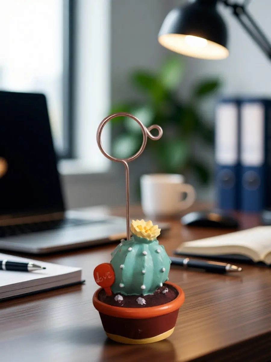 Cactus Memo Stand Desktop Note Photo Card Holder for Restaurant Reception Office Table Decor