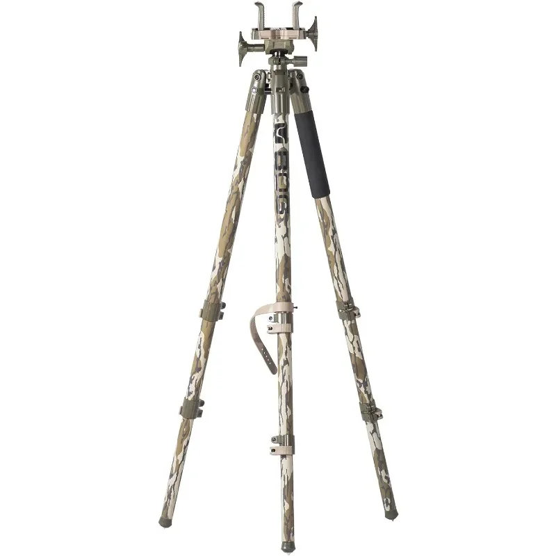 

Oak Bottomland Camo Tripod with Durable Aluminum Frame, Lightweight, Stable Design, Bubble Level, Adjustable Legs