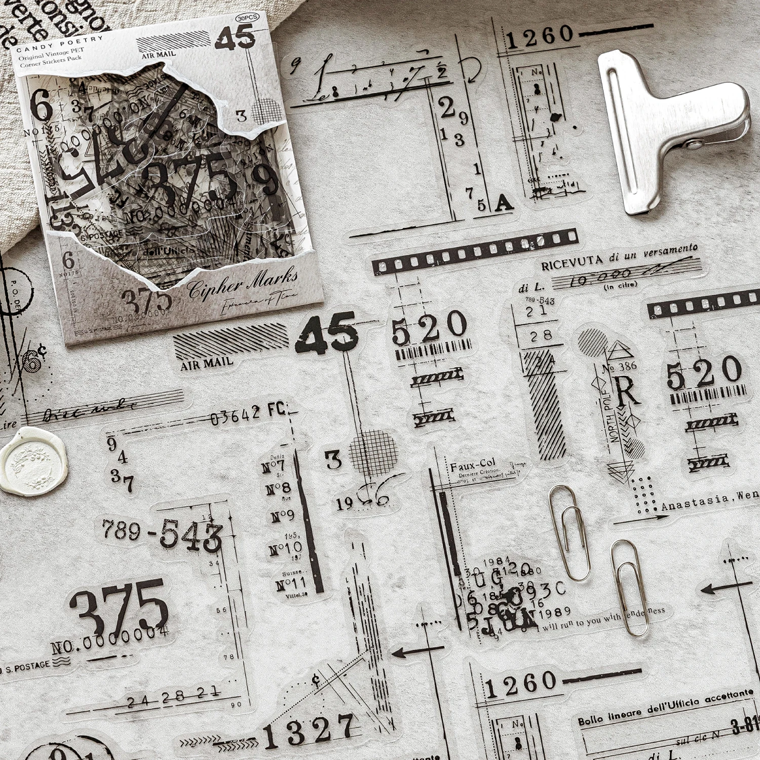 12 حزمة/وحدة سلسلة نقوش الوقت ملصق PET مزخرف لطيف وجميل #5