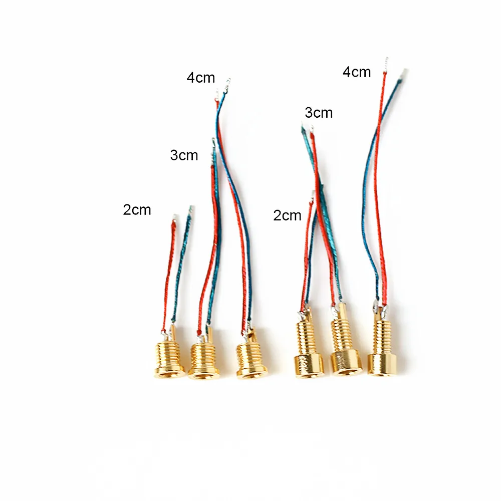 1 пара штифтов MMCX, торцевая гайка, изготовленная на заказ, универсальная женская, из чистой меди, позолоченная, встроенная, с резьбой