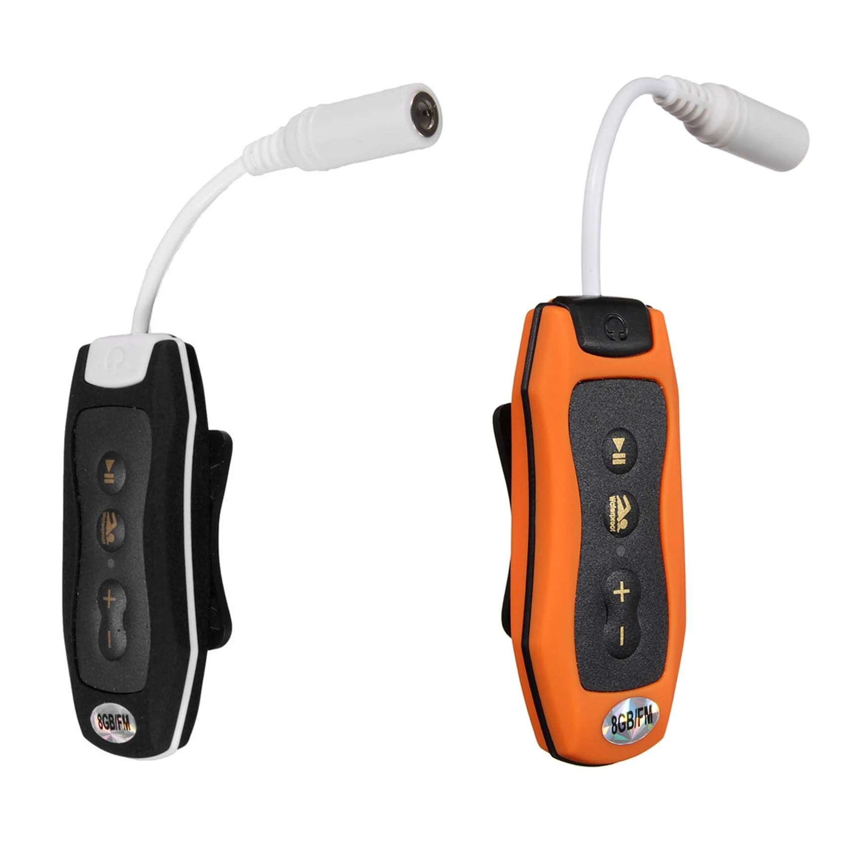 

AS95-2X 8GB MP3 Player Swimming Underwater Diving Spa + FM Radio Waterproof Headphones Black & Orange