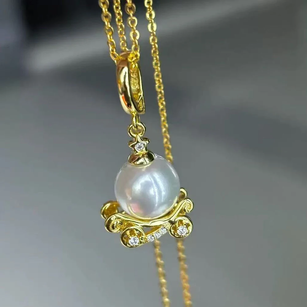 

3 шт. DIY жемчужные аксессуары 925 серебряный кулон пустой держатель, поплавок золотого и серебряного ожерелья кулон с круглыми бусинами диаметром 9-11 мм