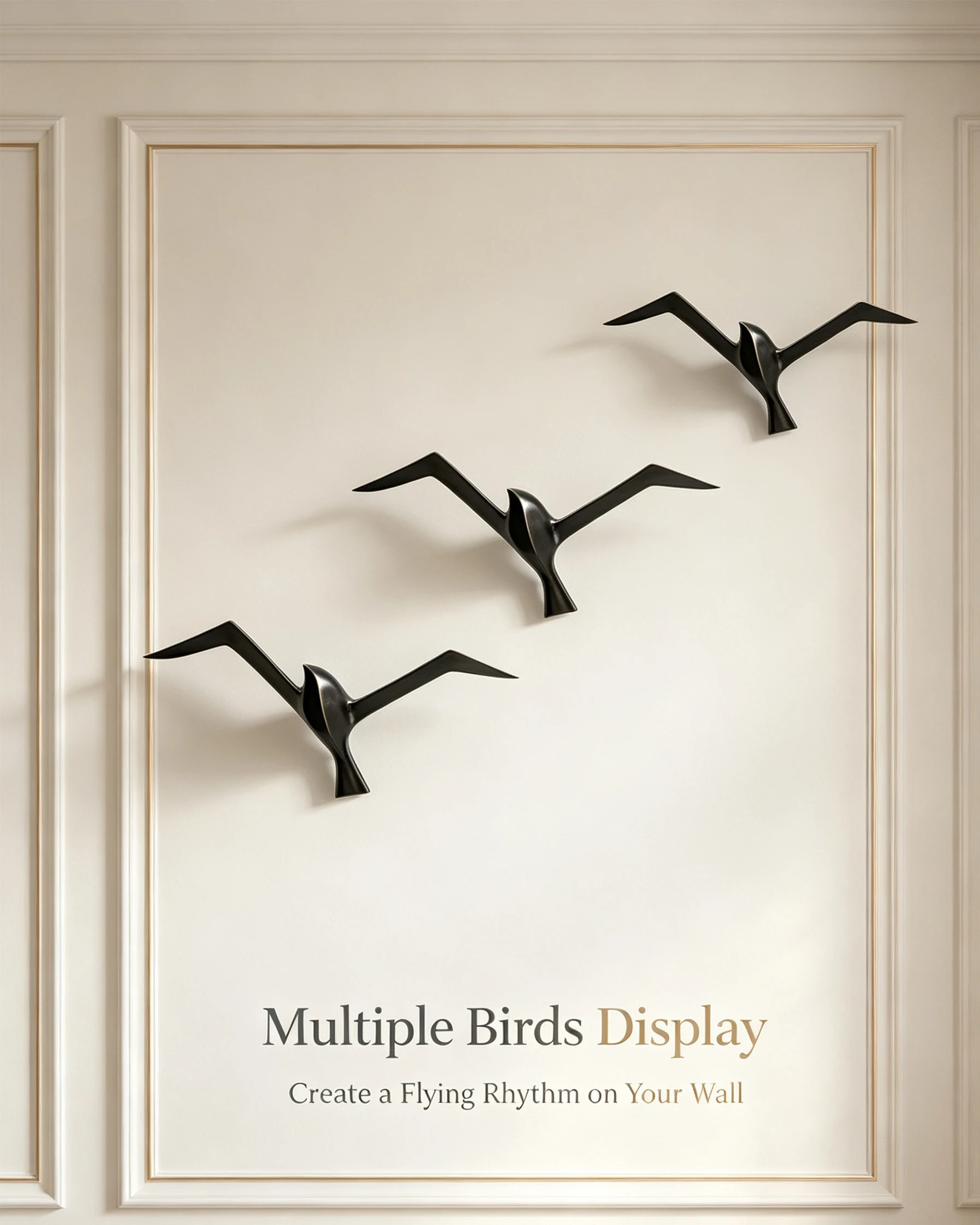 Luxury Pure Copper Seagull Statue Wall Hanging Metal Bird Sculpture Ornament Retro Office Cafe Wall Decoration Home Decor Gift