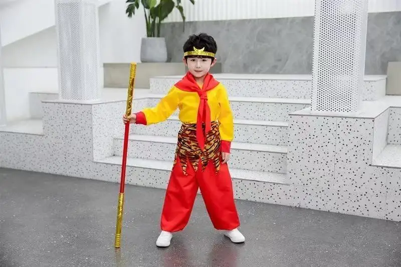 زي أطفال للهالوين مستوحى من رحلة غرباً، زي تنكري لشخصية سون وكونغ، ملابس أداء للأولاد #5