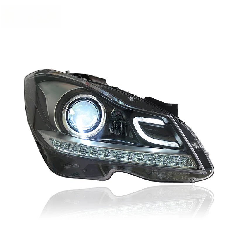 Suitable for Mercedes-Benz C-Class W204 Headlight Assembly Modification Daytime Running Light Turn Signal LED Lens