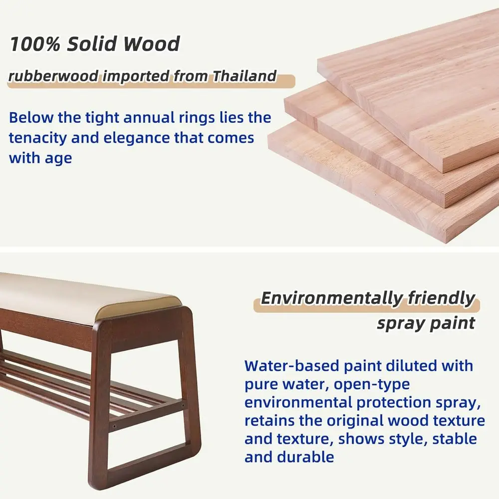 Walnut 2-Tier Shoe Bench with Cushion and Flip-Top Storage for Entryway and Hallway