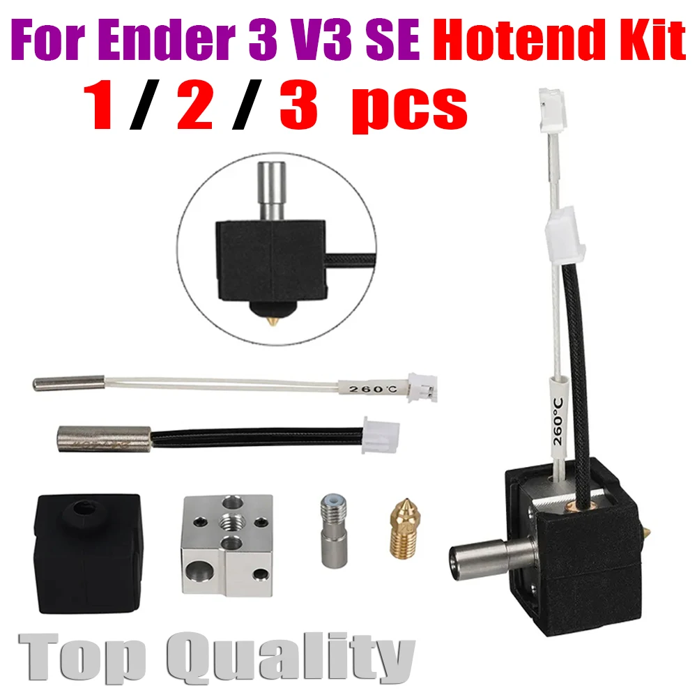 

For Ender 3 V3 SE Hotend Upgrade Heating Block Kit High Temperature Stainless Steel Throat Tube Hotend Kit For Ender3 V3 SE