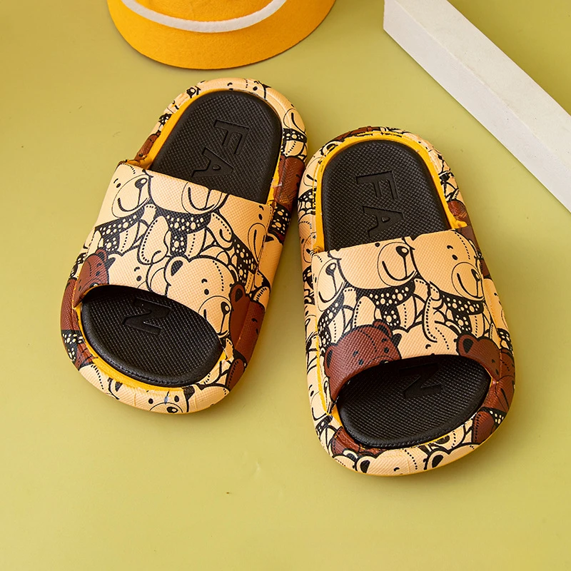 Scarpe da bambino stampate cartone animato Big Bear pantofole per bambina casa antiscivolo sandalo genitore-figlio pantofola per bambini Zapatos